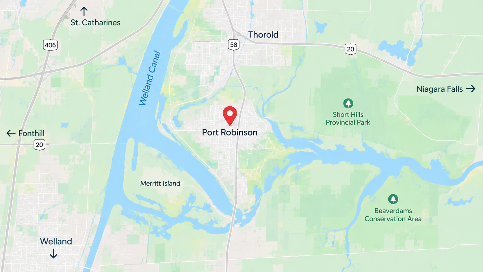 port robinson map with location pin